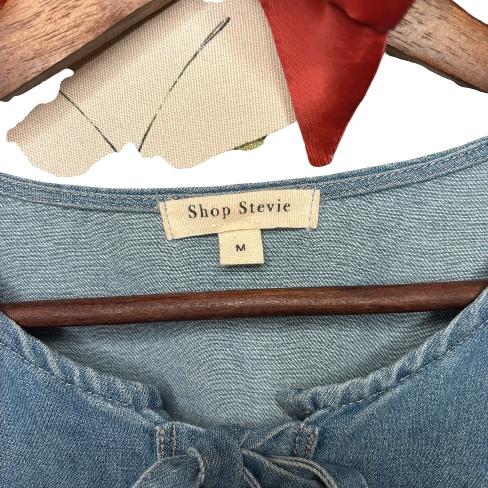 Shop Stevie Light Blue Babydoll Denim Top - Picture 4 of 6